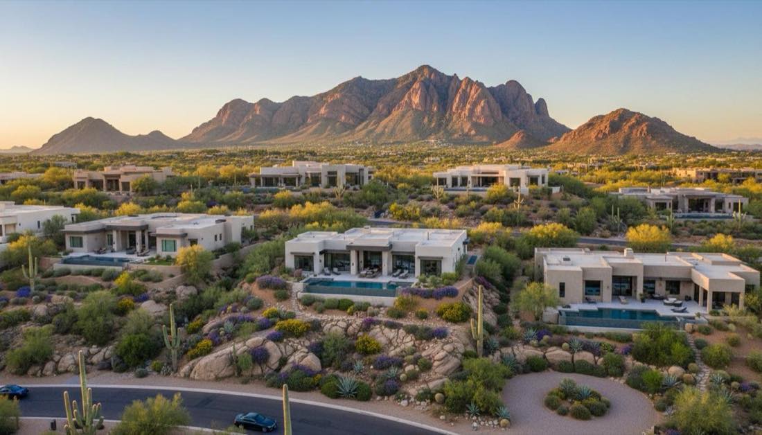 Paradise Valley luxury desert homes with Camelback Mountain views, Scottsdale Arizona